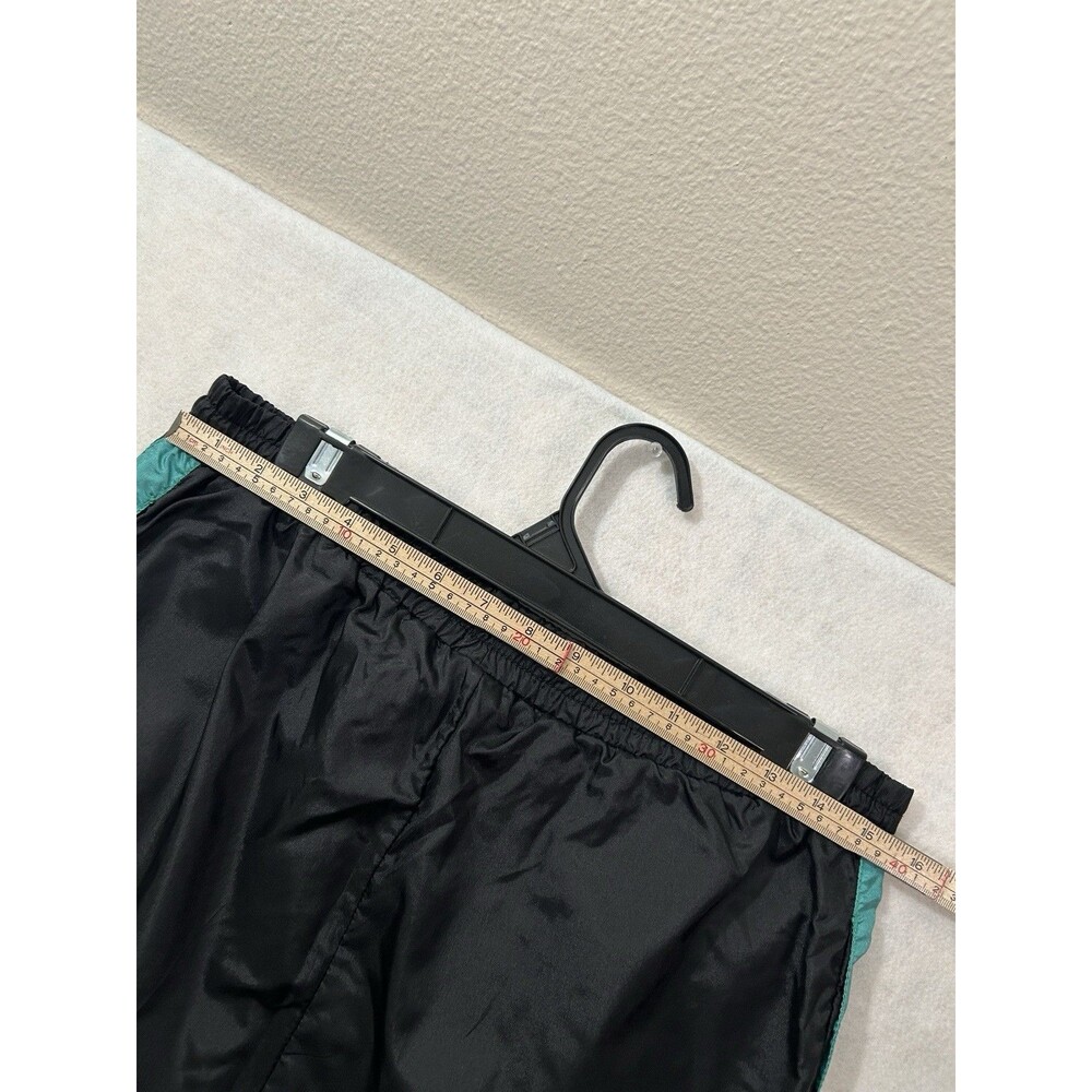 Vintage Prince Nylon Track Pants Mens M Black Teal Side Stripe Windbreaker 90s - Picture 4 of 7